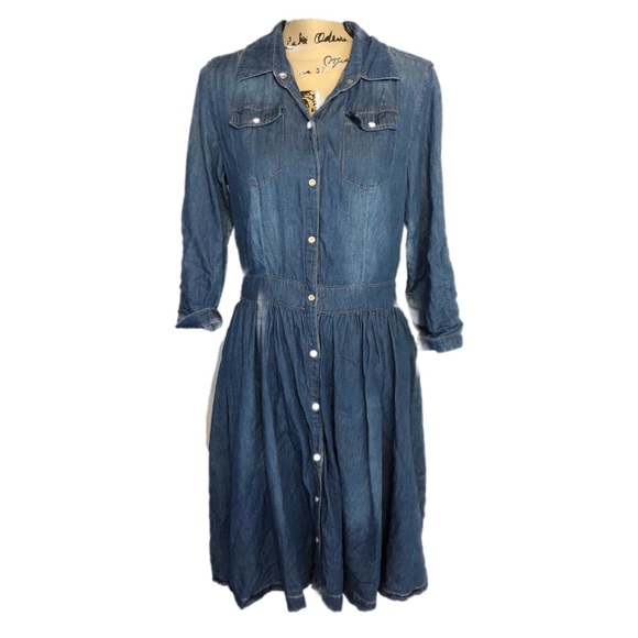 han meizhilian Dresses & Skirts - Han meizhilian Xxl (L) denim button front dress